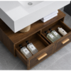 Modern Orange Brown Bathroom Vanity Cabinets with Separate Storage Units