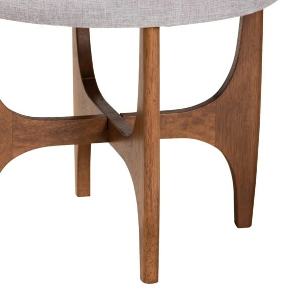 4 Round Upholstered Accent Stool with Wooden Frame and Padded Seat