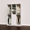 Classic Wardrobe Closet System with Double Hanging, Shelves and Drawers