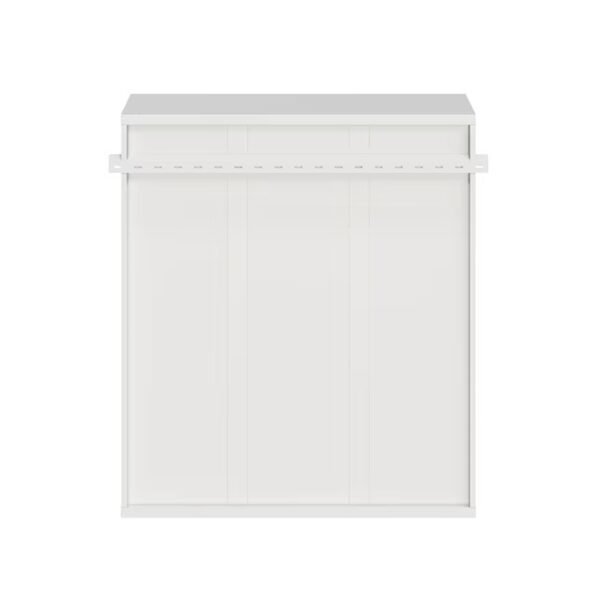 Hanging Closet Tower with Rod, White Finish and Modular Storage