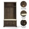 Holbrook Vintage Hall Tree with Storage Bench and Coat Hooks