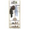 5-Tier Corner Hall Tree with Shoe Storage Bench and Coat Hooks
