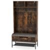 69-Inch Tall 4-in-1 Hall Tree with Shoe Storage and Bench