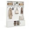 59-Inch 6-in-1 Hall Tree with Bench, Hooks and Shoe Storage
