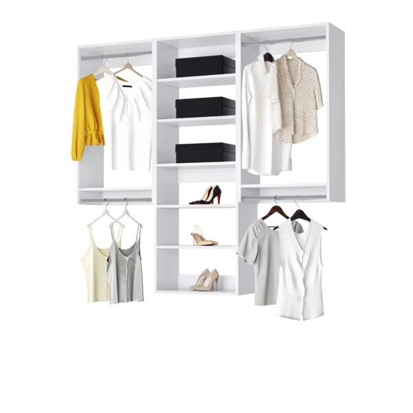 Classic Closet Organization Kit with Double Hanging and Shelving