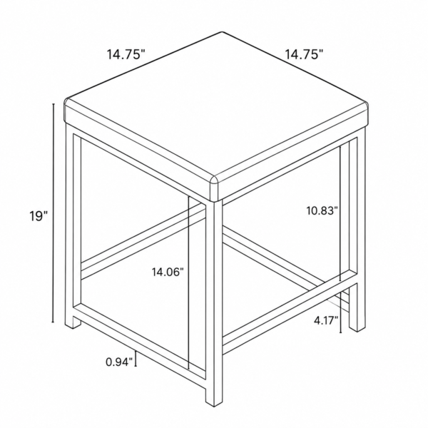 40 Modern Upholstered Counter Stool with Metal Frame and Padded Seat