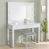 41 Modern Upholstered Counter Stool with Metal Frame and Padded Seat