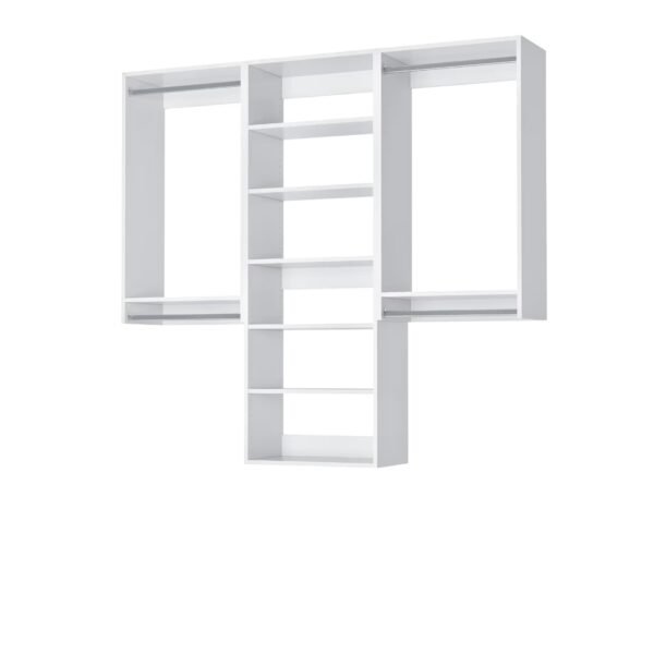Classic Closet Organization Kit with Double Hanging and Shelving
