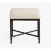 Upholstered Accent Stool with Turned Wood Legs and Padded Seat
