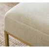 49 Upholstered Square Ottoman with Gold Metal Frame and Padded Seat
