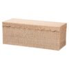Natural Rattan Storage Bench with Lift-Top Lid Coastal Scallop Design