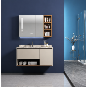 Modern Melamine Bathroom Vanity Cabinet with Spacious Organized Storage Solution
