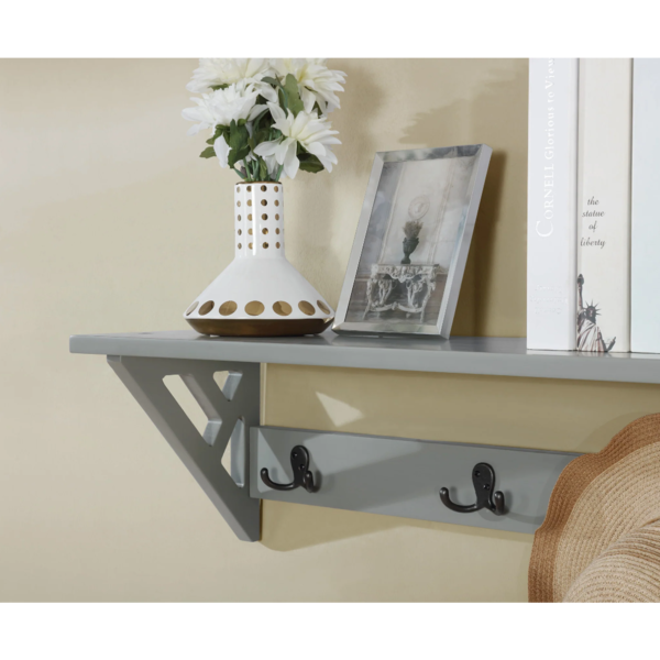 Coventry Hall Tree with Storage Bench and Coat Hooks, Gray