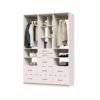 Executive Wardrobe Closet System with Drawers, Hanging and Cubby Storage