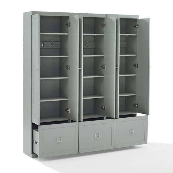 Harper 3-Piece Modular Entryway Storage Cabinet Set with Coat Hooks