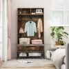 69-Inch Tall 4-in-1 Hall Tree with Shoe Storage and Bench