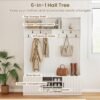 59-Inch 6-in-1 Hall Tree with Bench, Hooks and Shoe Storage