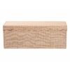 Natural Rattan Storage Bench with Lift-Top Lid Coastal Scallop Design