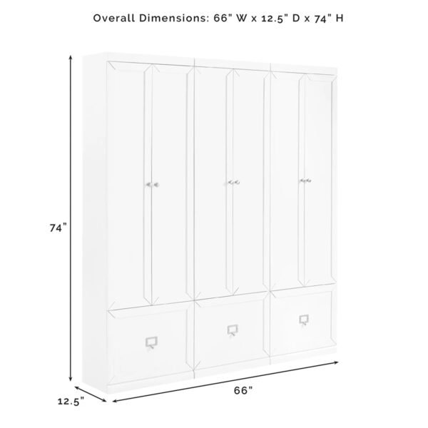 Harper 3-Piece Modular Entryway Storage Cabinet Set with Coat Hooks