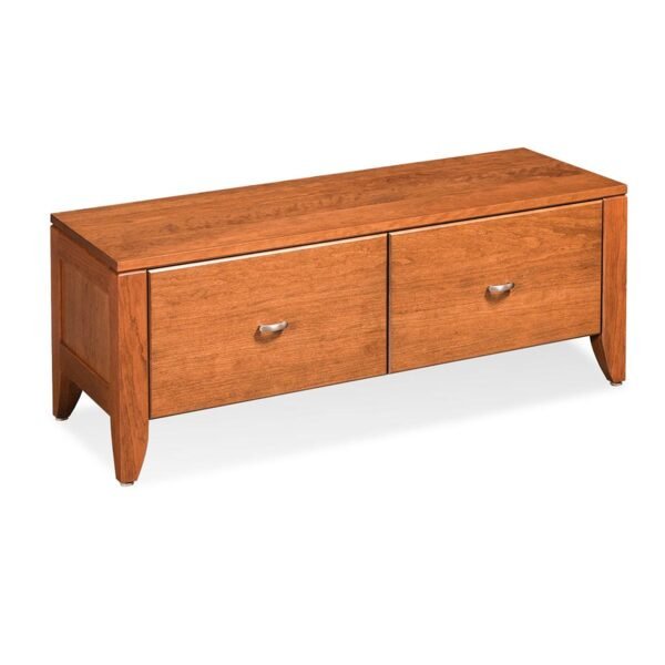 Modern Solid Wood Storage Cabinet Bench With Two Drawers