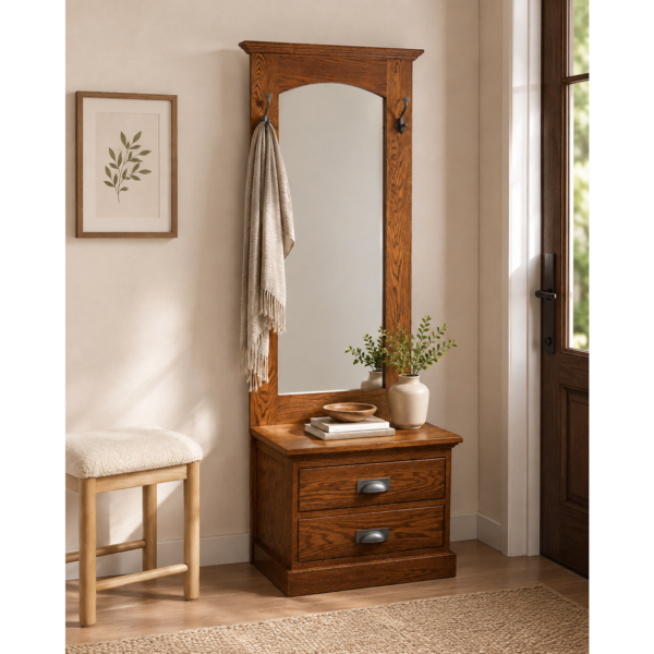 Elena Hall Tree with Mirror, Drawers and Coat Hooks