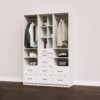 Executive Wardrobe Closet System with Drawers, Hanging and Cubby Storage