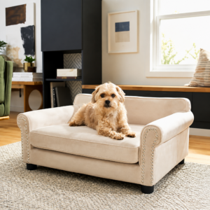 Sofa Pet Bed with Removable Washable Cover and Supportive Cushion
