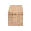Natural Rattan Storage Bench with Lift-Top Lid Coastal Scallop Design