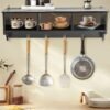 Wall Mount Entryway Coat Rack Shelf with Hooks and Storage