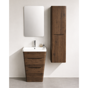 Antique Wood Bathroom Wall Vanity Cabinet with Two Door Storage