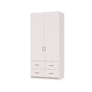 Standard Wardrobe Closet System with Hanging and Drawer Storage