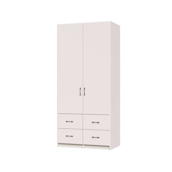 Standard Wardrobe Closet System with Hanging and Drawer Storage