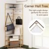 5-Tier Corner Hall Tree with Shoe Storage Bench and Coat Hooks