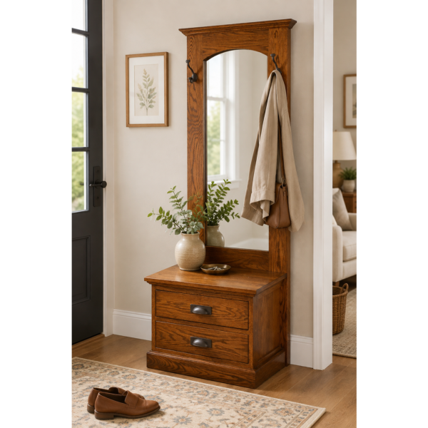 Elena Hall Tree with Mirror, Drawers and Coat Hooks