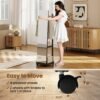 Coat Rack with Full-Length Mirror, Hooks, Shelves and Wheels