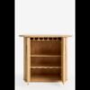 Tall Fluted Bar Cabinet in Burl Wood