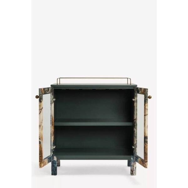 Bar Cabinet with Printed Canvas Inlay Panel