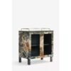 Bar Cabinet with Printed Canvas Inlay Panel