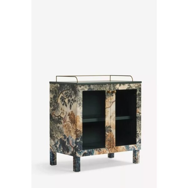 Bar Cabinet with Printed Canvas Inlay Panel