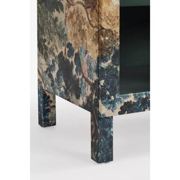Bar Cabinet with Printed Canvas Inlay Panel