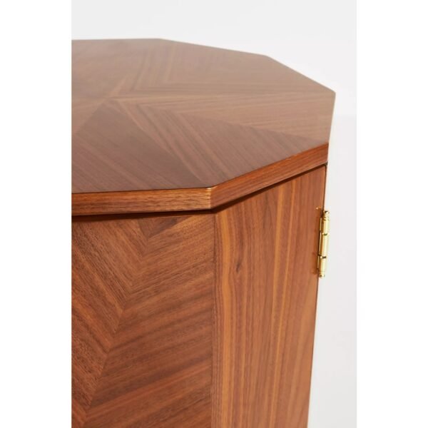 Bar Cabinet with Marquetry Top and Brushed Brass Base