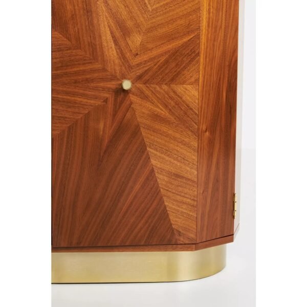 Bar Cabinet with Marquetry Top and Brushed Brass Base