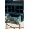 Tapestry-Inspired Bar Cabinet with Brass-Accented Doors
