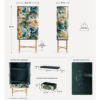 Tapestry-Inspired Bar Cabinet with Brass-Accented Doors