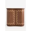 Solid Eucalyptus Wood Bar Cabinet with Wavy Inlay Detail