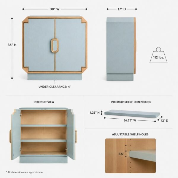Bar Cabinet with Embossed Shagreen Doors