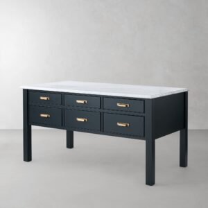 72" Kitchen Island with Marble Top