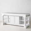84" Kitchen Island with Polished Nickel Base and Marble Top