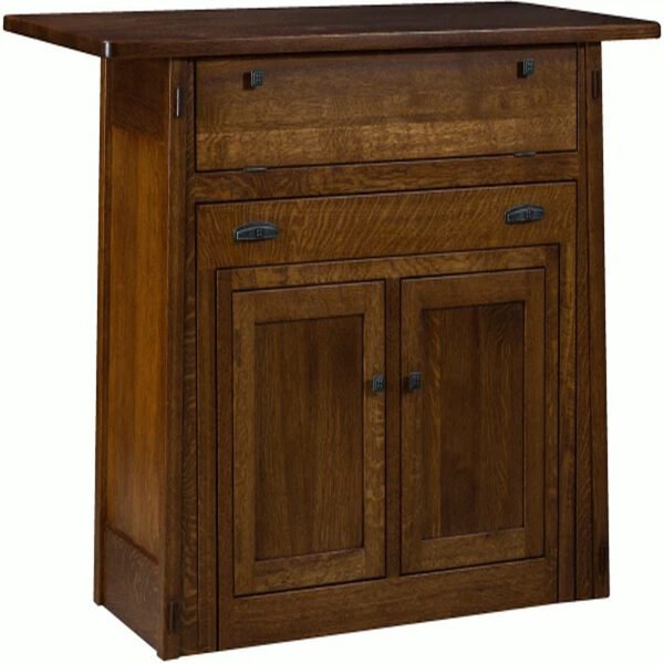 Solid Wood Kitchen Island with Pull-Out Extension Table