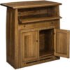 Solid Wood Kitchen Island with Pull-Out Table and Ebony Inlays